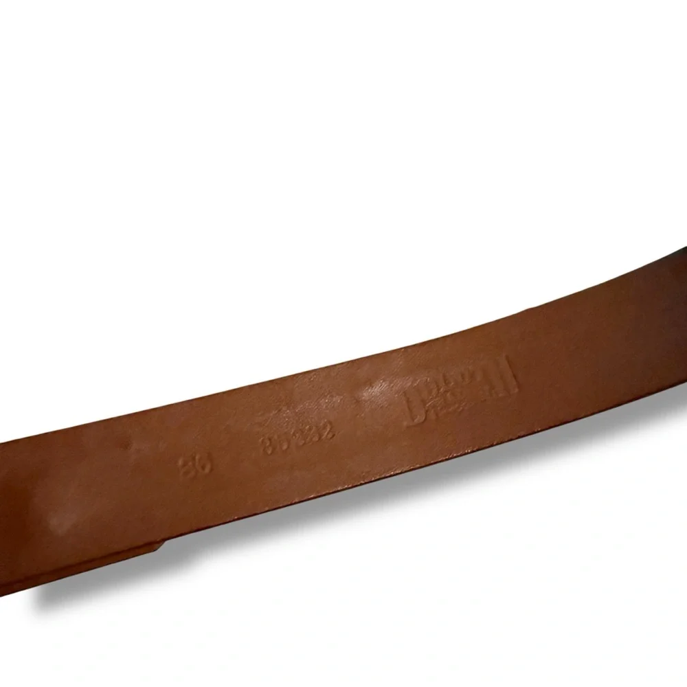 Duluth Trading Co Leather Fabric Belt Men’s Size 36 Brown Red‎ Striped Casual